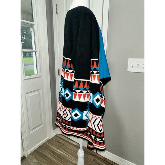 Southwest Cowgirl Justice Open Front Cardigan Sweater Small Aztec Print Western - Picture 7 of 12